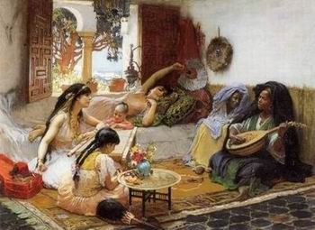 Arab or Arabic people and life. Orientalism oil paintings  335